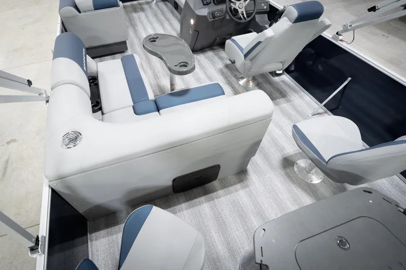 Slide: The Image of 2026 Bennington 20 SFC boat interior with seating and steering console, Reeder Trausch Marine. - 15