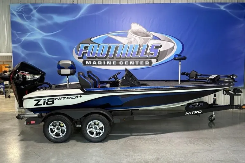 The Image of 2026 Nitro Z18 Pro boat displayed at Foothills Marine Center. - 2