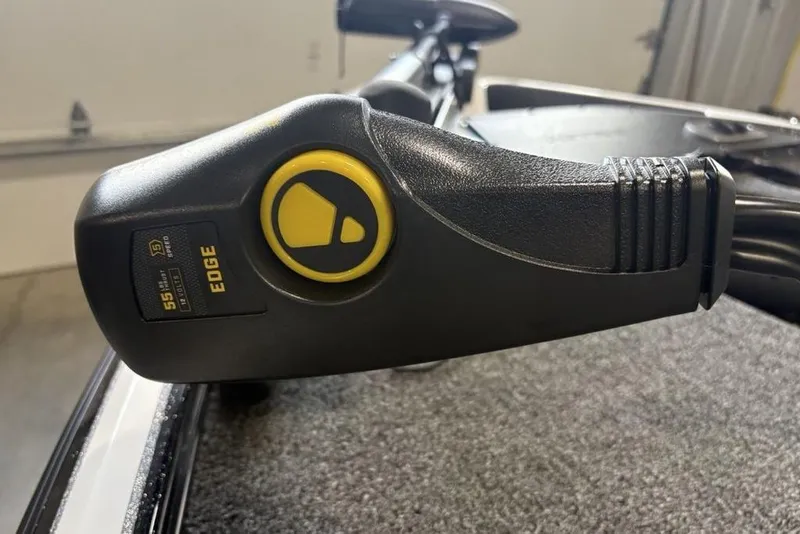 Slide: The Image of Close-up of Nitro Z17 2026 boat control handle with Edge branding. - 5