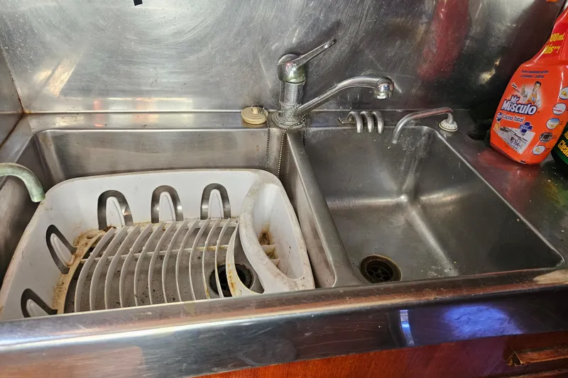 Slide: The Image of Nautor Swan 47 yacht bathroom with sink and toilet, 1980 model. - 33