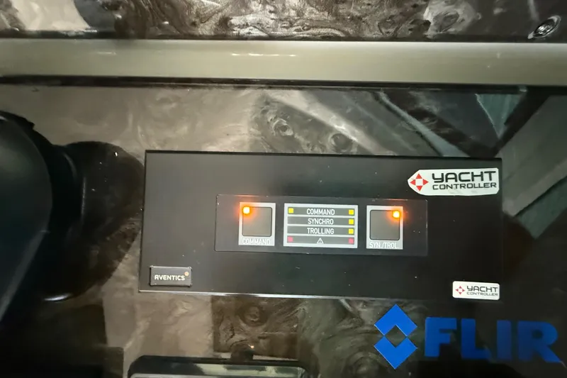 Slide: The Image of Control panel of a 2014 Sea Ray 580 Sundancer yacht with FLIR and Aventics systems. - 38