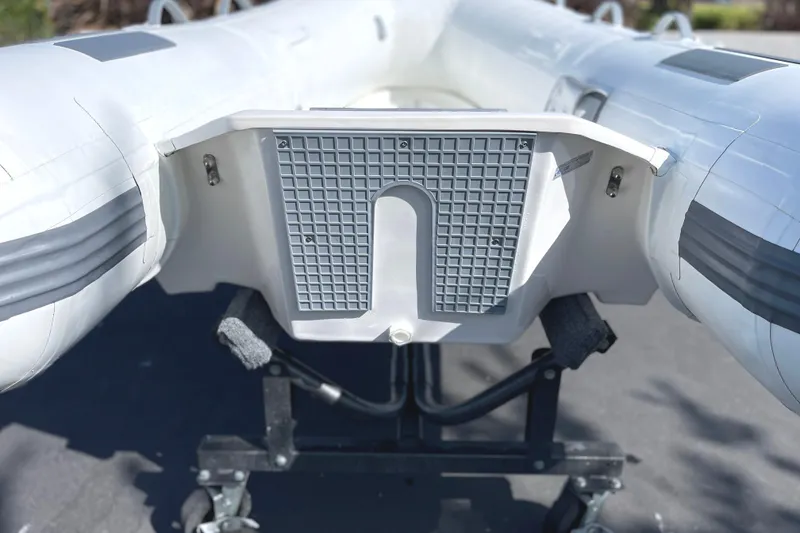 Slide: The Image of Inflatable boat on a trailer, Caribe L8 model, 2025. - 7