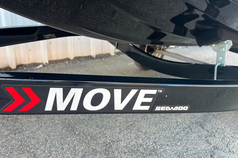 Slide: The Image of 2016 Sea-Doo GTR 215 on trailer with winch and strap mechanism. - 13