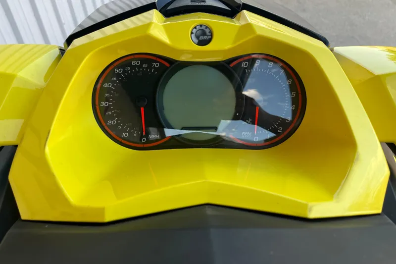 Slide: The Image of 2016 Sea-Doo GTR 215 handlebar controls with VTS, Sport, and Eco buttons. - 35