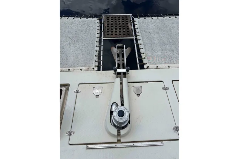 Slide: The Image of Deck of 1993 Jeantot Euphorie 40 catamaran with winch and hatch details. - 18