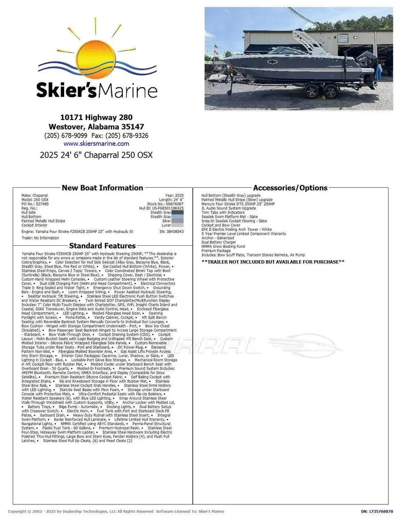 Slide: The Image of Chaparral 250 OSX 2025 - 2