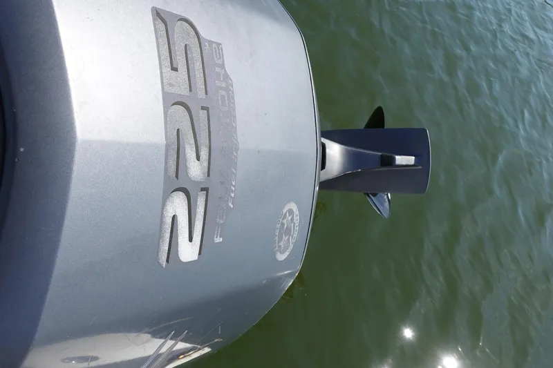 Slide: The Image of Outboard motor on water, Prosports 2250, 2004 model, silver finish. - 19