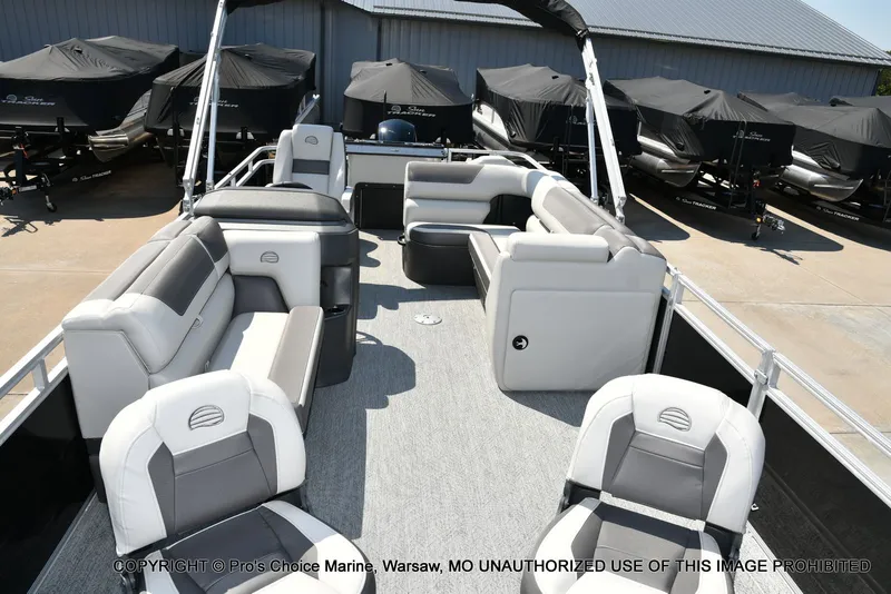 Slide: The Image of Sun Tracker FISHIN' BARGE 22 DLX w/150HP Mercury 4 Stroke 2026 - 99