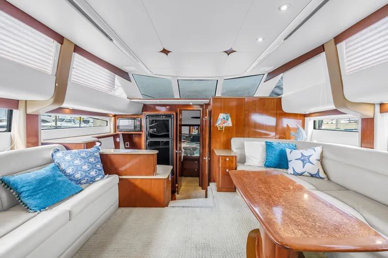 Slide: The Image of Luxurious interior of 2007 Meridian 459 Motoryacht with elegant seating and decor. - 17
