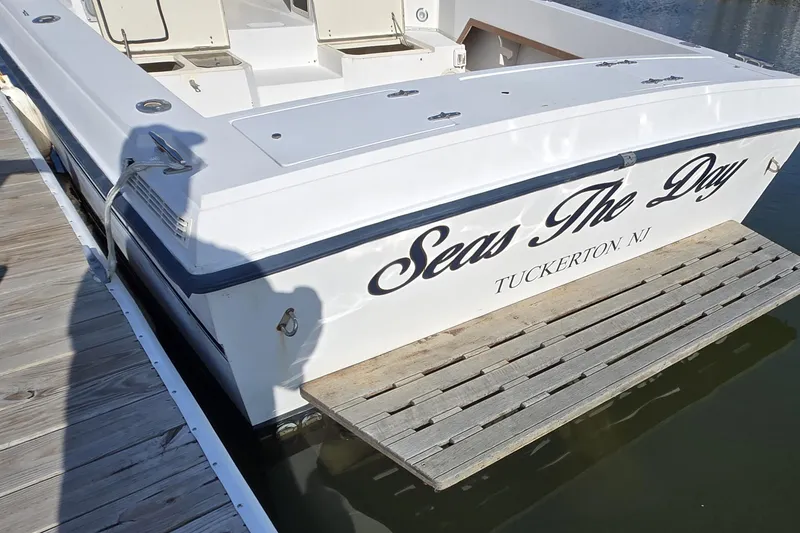 Slide: The Image of 1992 Grady-White Sailfish 25 Sportbridge boat docked, named "Seas The Day," Tuckerton, NJ. - 41