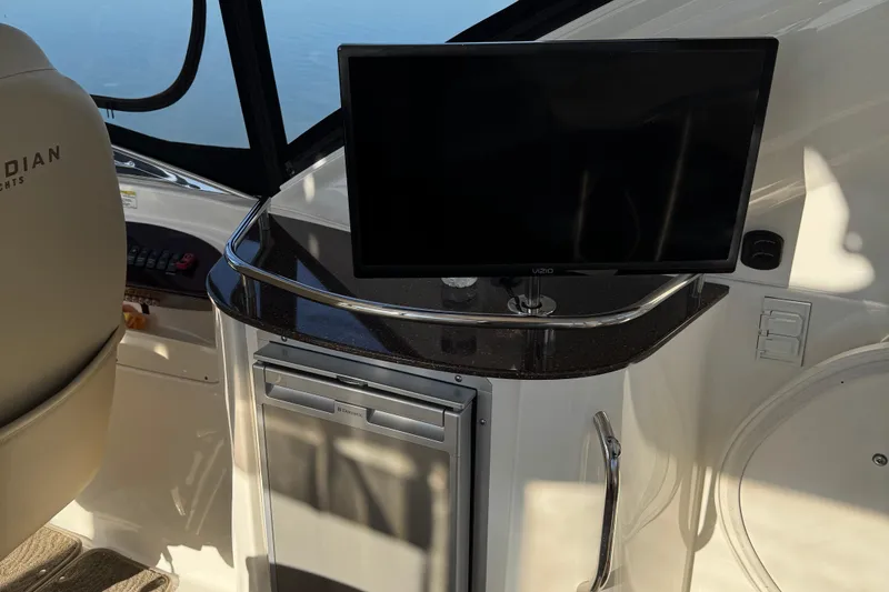 Slide: The Image of Interior of 2016 Meridian 441 yacht with TV and control panel. - 71