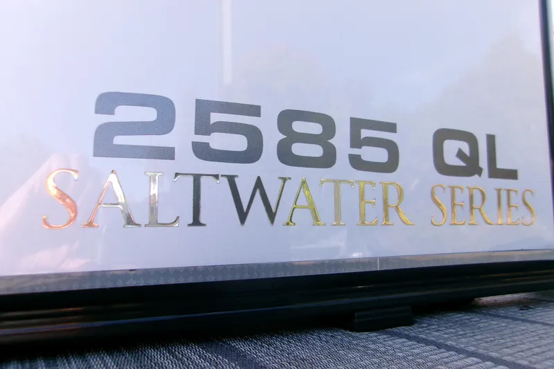 Slide: The Image of Avalon 2585 Quad Lounger 2025 Saltwater Series logo on display. - 20