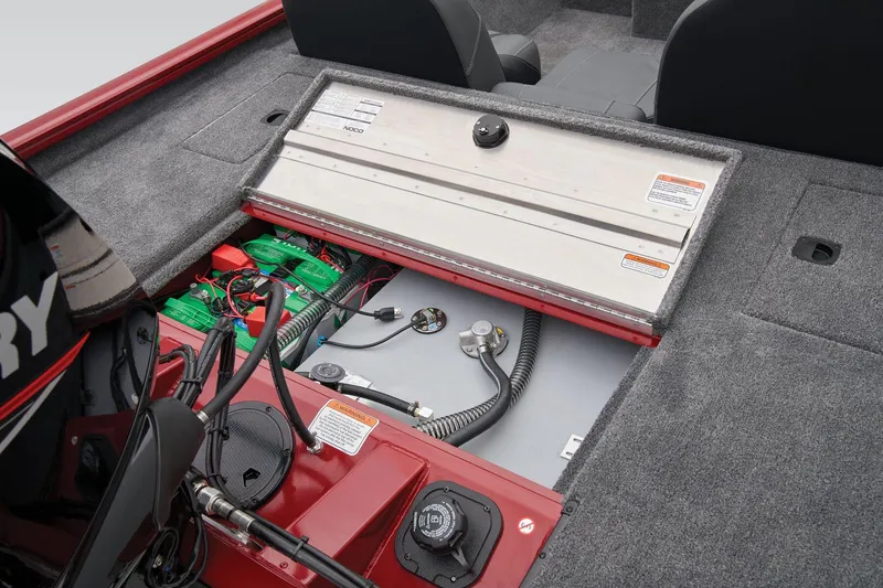 Slide: The Image of Manufacturer Provided Image: 2026 Tracker Pro Team 175 boat interior with steering console and seating. - 47