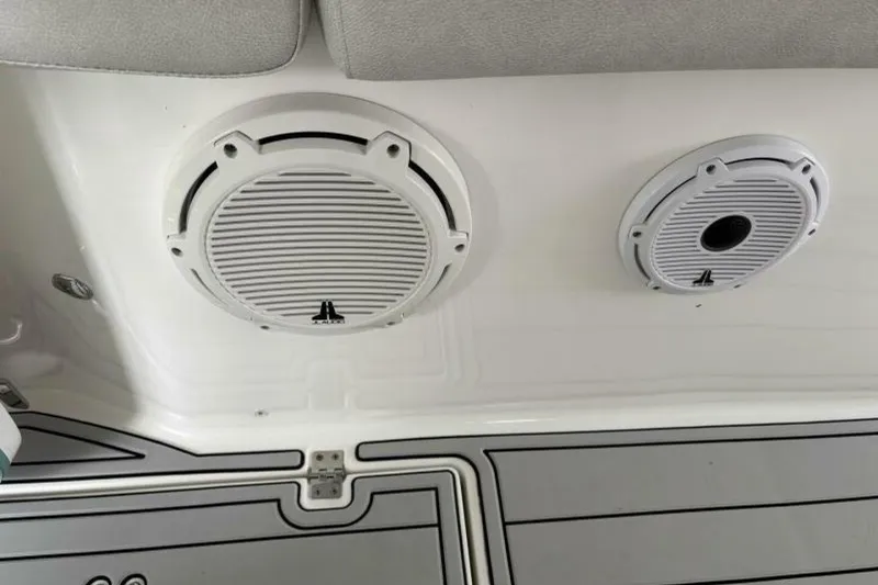 Slide: The Image of 2021 Sea Fox 288 Commander boat speakers and deck detail. - 60
