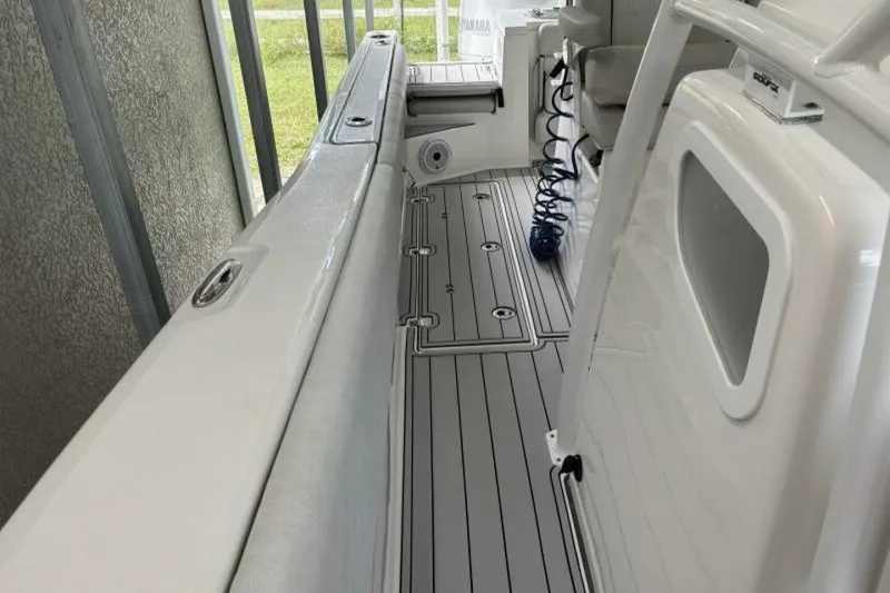 Slide: The Image of 2021 Sea Fox 288 Commander boat interior with sleek deck design and modern features. - 62