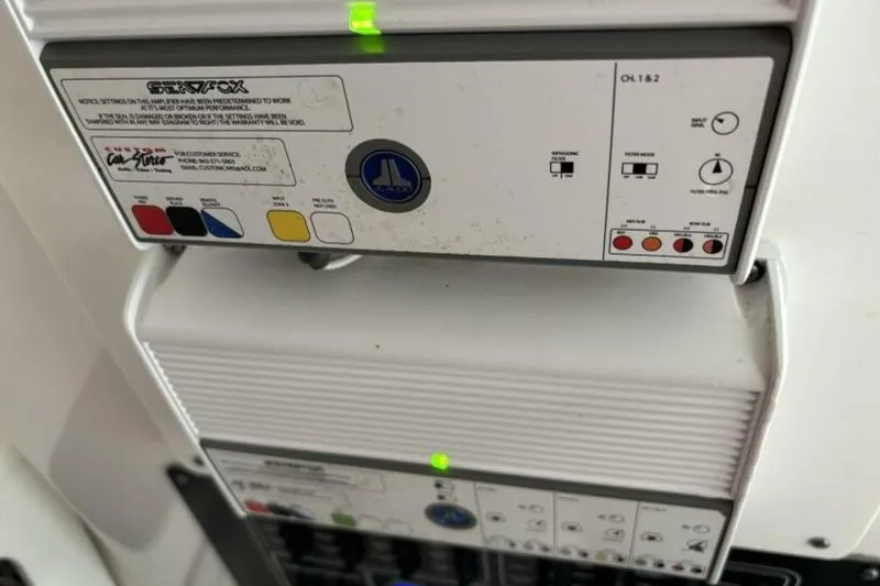 Slide: The Image of Control panel of a 2021 Sea Fox 288 Commander boat with indicator lights. - 65