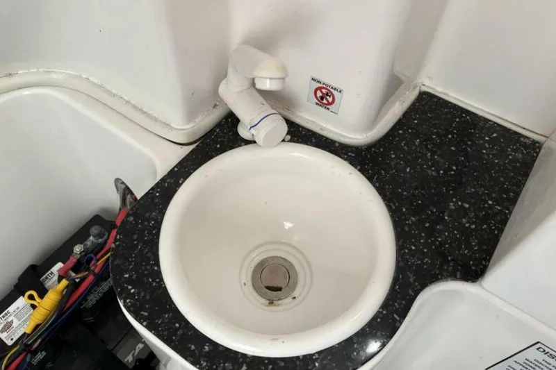 Slide: The Image of 2021 Sea Fox 288 Commander boat sink with non-potable water sign. - 67