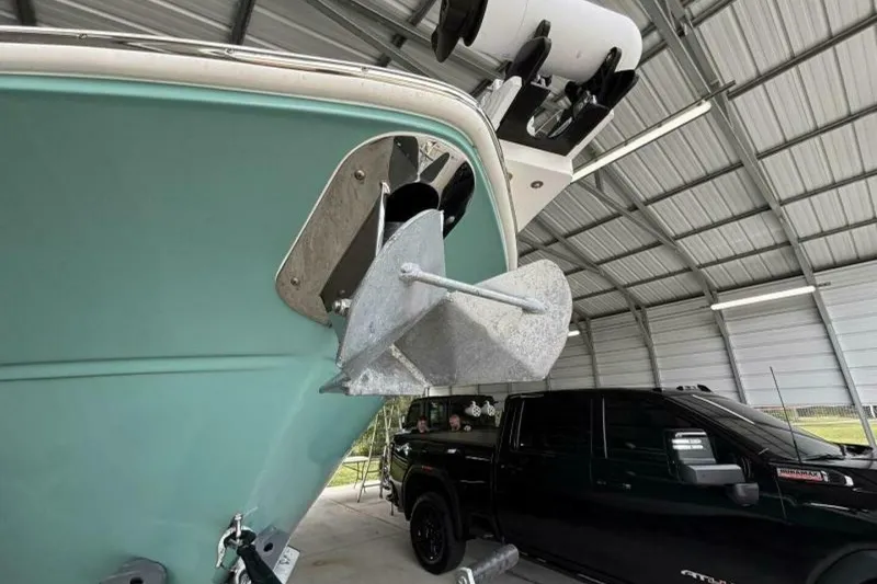 Slide: The Image of 2021 Sea Fox 288 Commander boat with anchor in covered storage. - 83