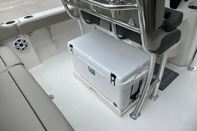 Slide: The Image of Interior of 2026 Key West 189 FS boat with seating and cooler storage. - 10