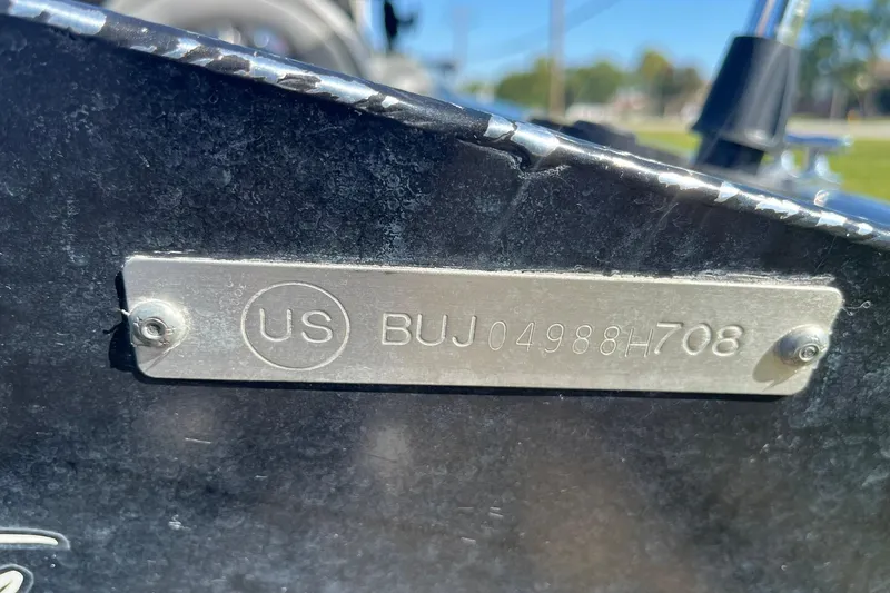 Slide: The Image of 2008 Tracker Pro Team 175 TXW boat identification plate with serial number. - 22