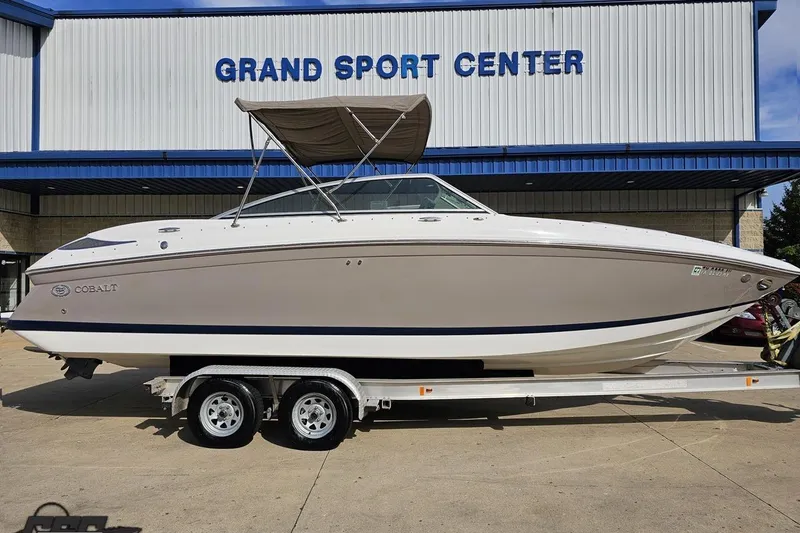 Slide: The Image of 2007 Cobalt 252 boat on trailer at Grand Sport Center. - 3