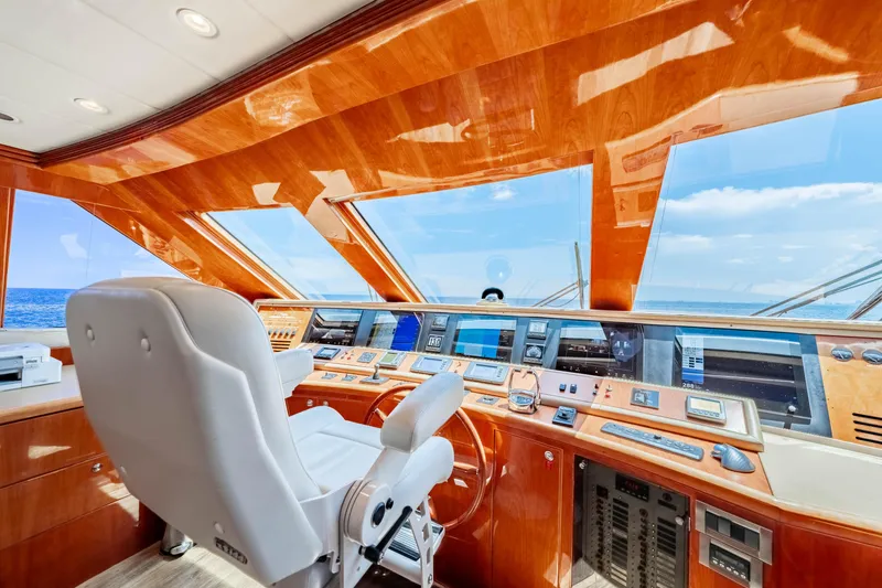 Slide: The Image of Luxurious 2009 Hargrave Raised Pilothouse yacht interior with panoramic ocean views. - 24