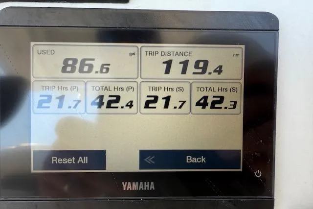 Slide: The Image of Control panel of 2024 Tidewater 2700 Carolina Bay boat with Yamaha joystick. - 13