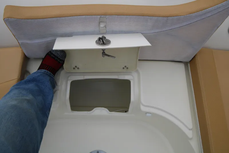 Slide: The Image of 2011 Zodiac Medline 550 NEO inflatable boat with open storage compartment. - 26