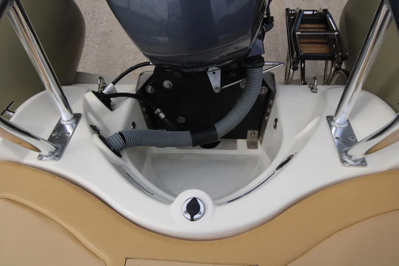 Slide: The Image of Zodiac Medline 550 NEO 2011 boat seat with tan upholstery and storage compartment. - 33