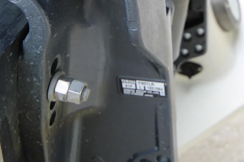 Slide: The Image of Interior view of a 2011 Zodiac Medline 550 NEO boat showing storage and wiring. - 37