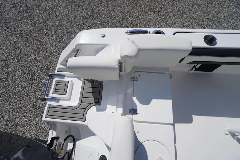 Slide: The Image of 2026 Tidewater 220 LXF boat deck with seating and swim platform. - 61