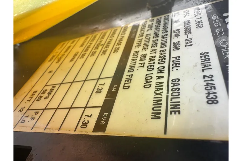 Slide: The Image of Label on a 2008 Century 3200 Offshore, detailing gasoline fuel specifications. - 21