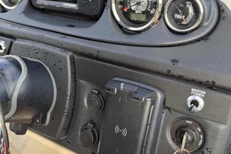 Slide: The Image of Dashboard of 2025 Berkshire 22CL CTS boat with gauges and controls. - 15