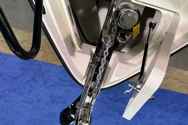 Slide: The Image of Anchor chain mechanism of 2026 Navan S30 boat on display. - 13