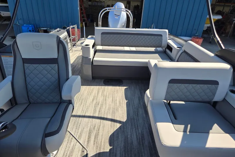 Slide: The Image of 2026 Godfrey AquaPatio 255 SFL interior with luxurious seating and modern design. - 12