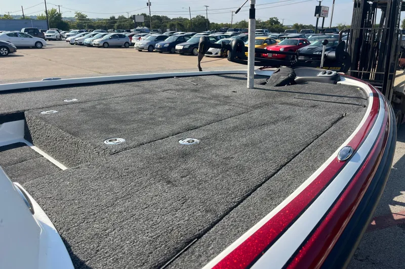 Slide: The Image of 2015 Nitro Z-8 boat with Mercury Pro XS engine on trailer, parked near water. - 20