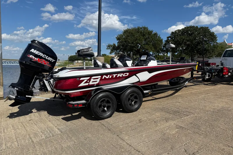 Slide: The Image of Two green Interstate batteries installed in a 2015 Nitro Z-8 boat. - 50