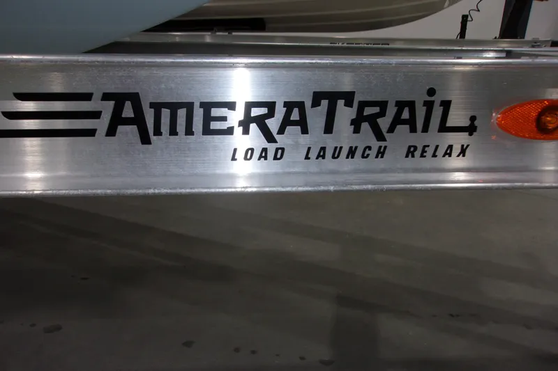 Slide: The Image of Trailer with "AmeraTrail" branding for 2022 Key West 1720 Sportsman boat. - 16