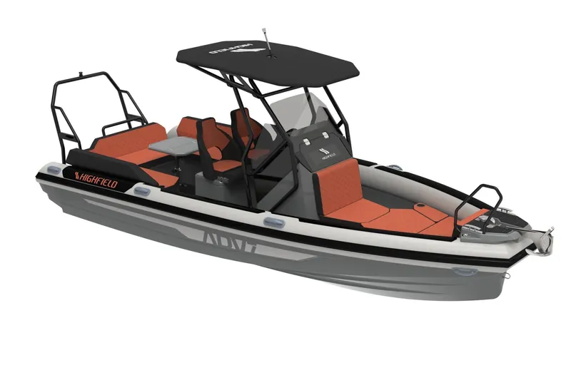 The Image of 2026 Highfield ADV 7 boat with orange seating and black canopy. - 0