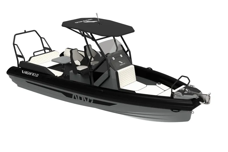 Slide: The Image of Highfield ADV 7 (2026) boat canopy structure, indoor exhibition view. - 6