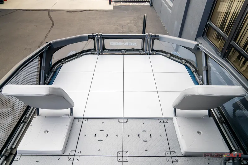 Slide: The Image of 2024 Sea-Doo Switch SPORT 21 230HP deck with seating and spacious layout. - 16