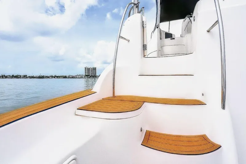 Slide: The Image of Luxurious interior of 2007 Meridian 459 Motoryacht with wood finishes and modern amenities. - 23