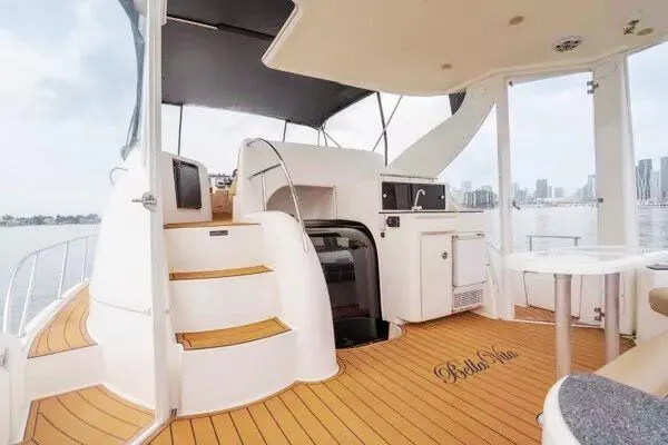 Slide: The Image of Luxurious bathroom in 2007 Meridian 459 Motoryacht with modern fixtures and wood cabinetry. - 24