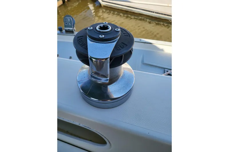 Slide: The Image of Primary winch on 1993 Catalina 34 sailboat coaming. - 20