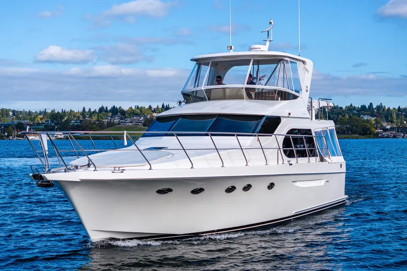 Slide: The Image of 2009 Ocean Alexander 52 Sedan yacht cruising on a Lake Union - 2