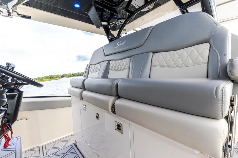 Slide: The Image of 2024 Scout 377 LXF Triple Wide Helm Seat with flip up bolsters and armrests - 42