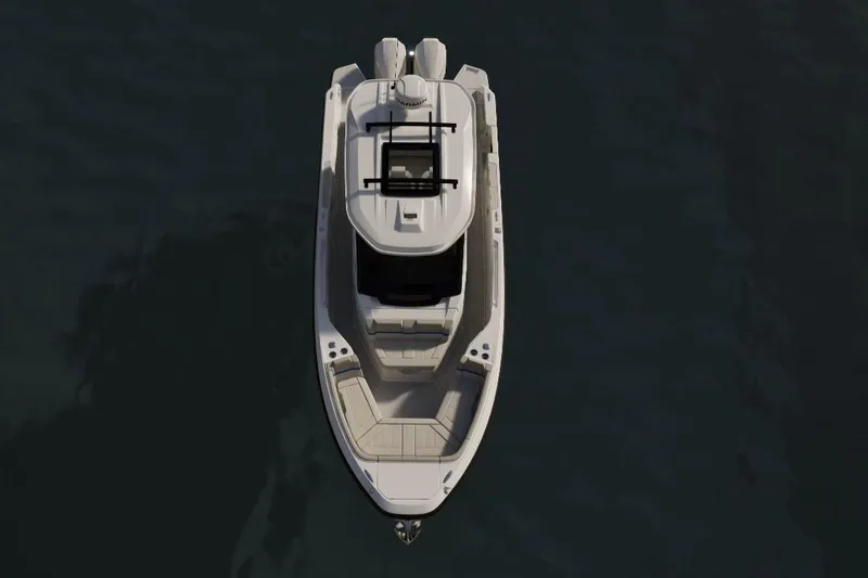 Slide: The Image of Interior of 2026 Wellcraft 28 Explorer boat, featuring modern design and storage compartments. - 12