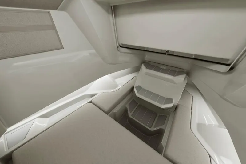 Slide: The Image of Interior of 2026 Wellcraft 28 Explorer boat, featuring modern seating and sleek design. - 6