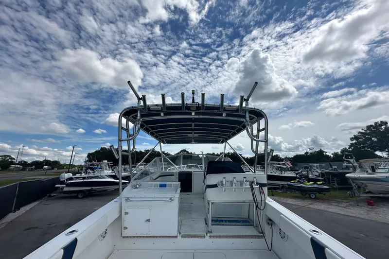 Slide: The Image of Empty storage compartment on a 2001 Contender 35 Side Console boat. - 15