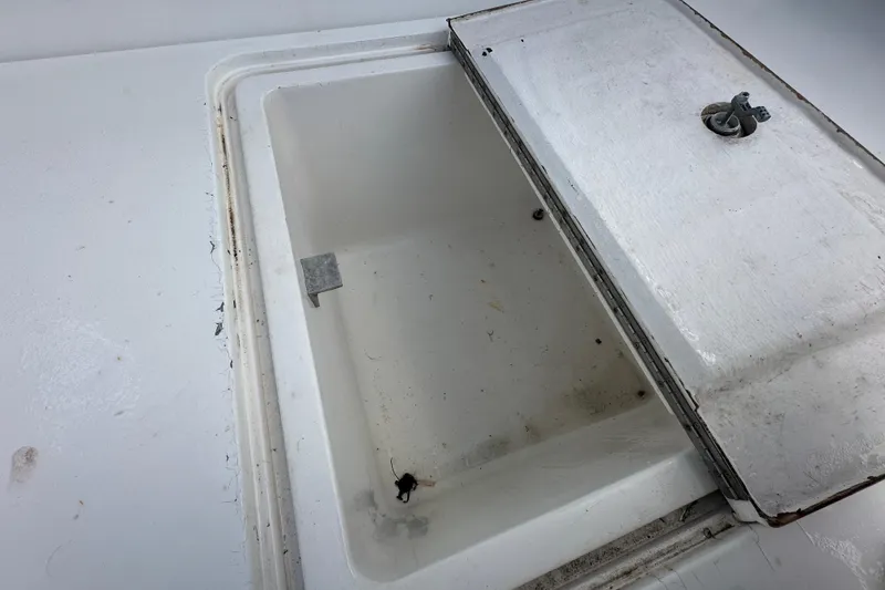 Slide: The Image of Simrad navigation display on 2001 Contender 35 Side Console boat, showing detailed marine map. - 23